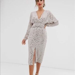 ASOS Dolman Sleeve Sequin Dress NWT
